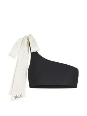 Karl Lagerfeld bow-detail one-shoulder bikini top