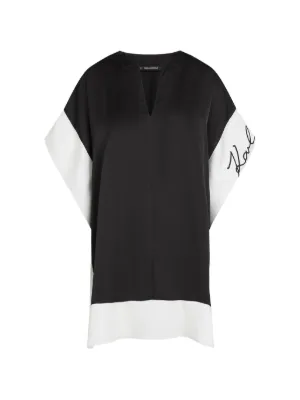Karl Lagerfeld mini V-neck colourblock dress