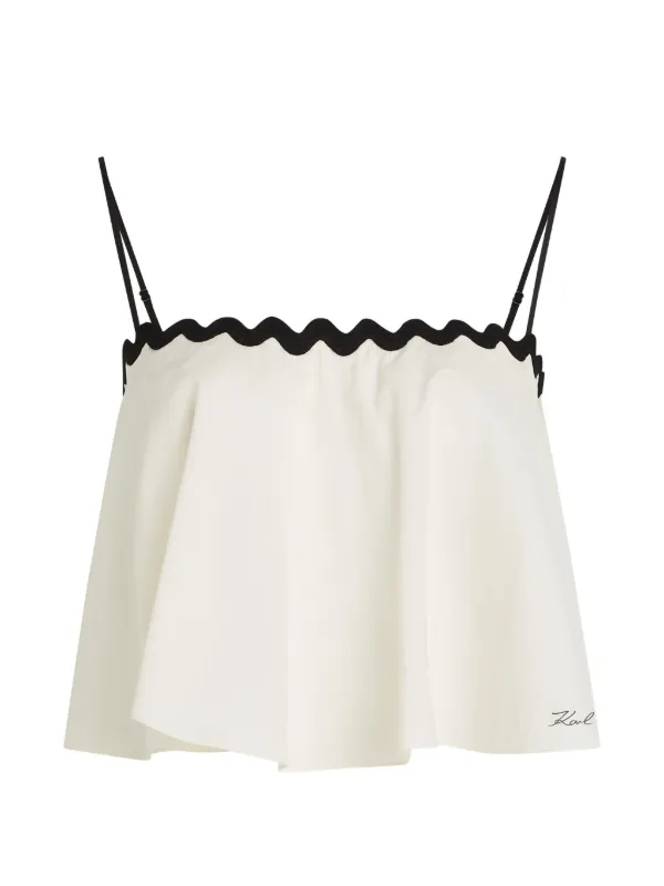 Karl Lagerfeld Scallop beach cropped top