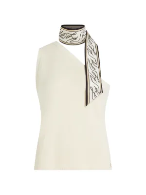 Karl Lagerfeld scarf print knit top