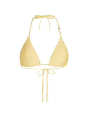 Karl Lagerfeld Signature triangle-cup bikini top