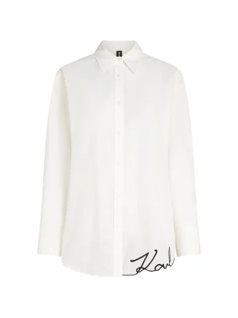 Karl Lagerfeld oversized sheer signature shirt
