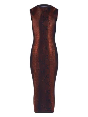 Jean Paul Gaultier python-printed midi dress