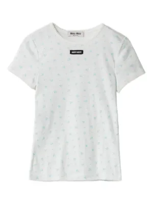 Miu Miu ribbed jersey T-shirt