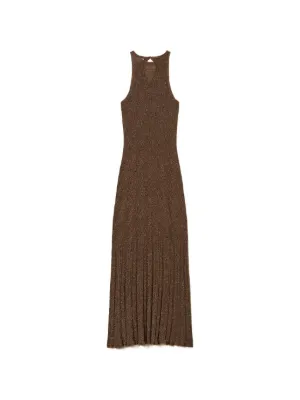 TWINSET long linen knit dress with lurex