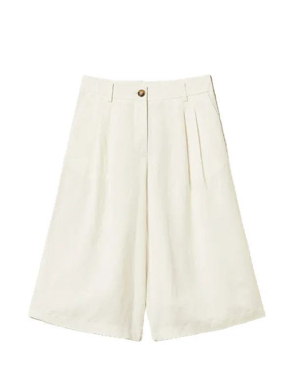 TWINSET linen blend bermuda shorts with pleats