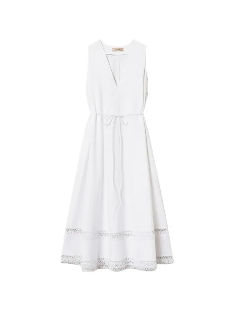 TWINSET poplin long dress with embroidery