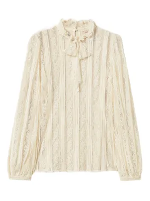 TWINSET striped lace blouse with bow