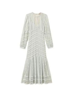 TWINSET long striped lace dress