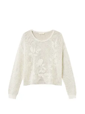 TWINSET Mesh jumper with hand embroidered details