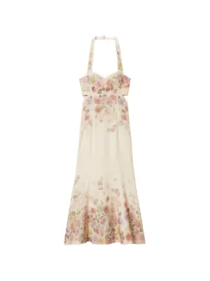 TWINSET linen floral midi dress