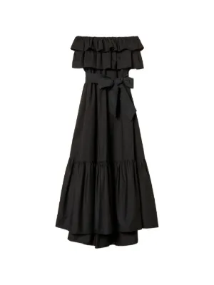 TWINSET off-shoulder long poplin dress