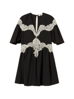 TWINSET short muslin dress with macram&eacute;