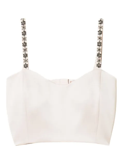 TWINSET Duchesse cropped top with embroidery