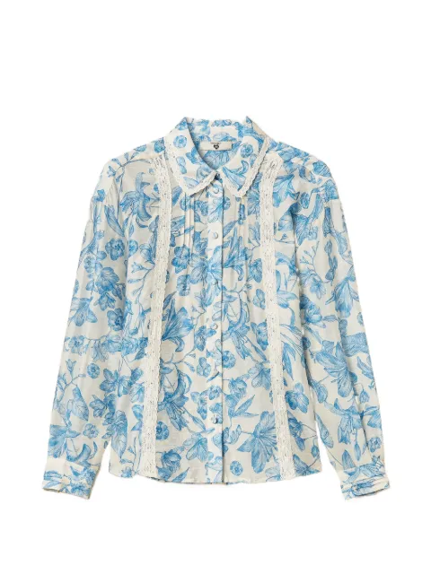 TWINSET floral shirt with lace