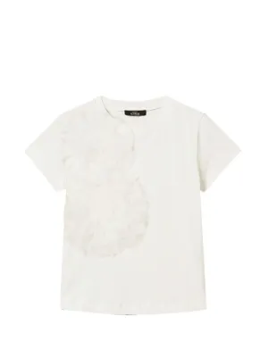 TWINSET regular fit T-shirt with tulle flowers