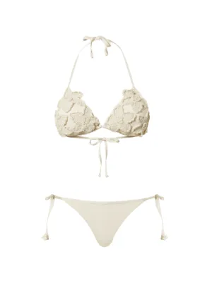 TWINSET crochet-knit triangle bikini set