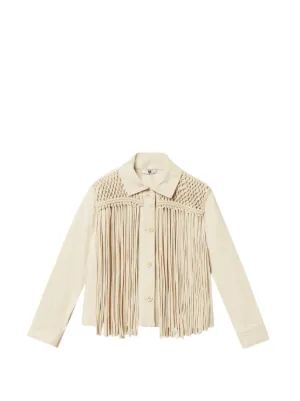 TWINSET bull denim jacket with fringes