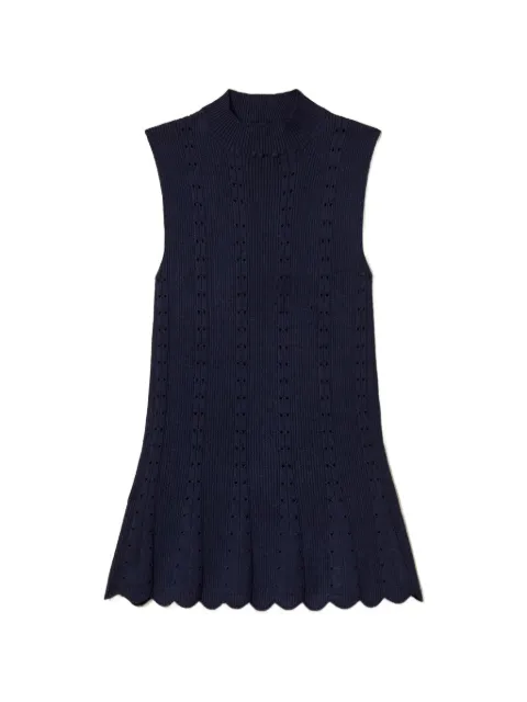 TWINSET turtle-neck knit top with scalloped hem