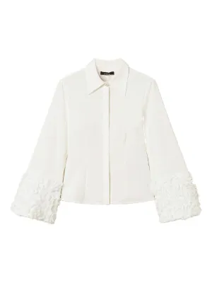 TWINSET poplin and tulle shirt with flowers