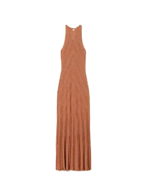 TWINSET long linen knit dress with lurex