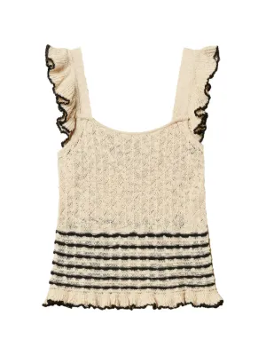 TWINSET striped jumper with ruffles