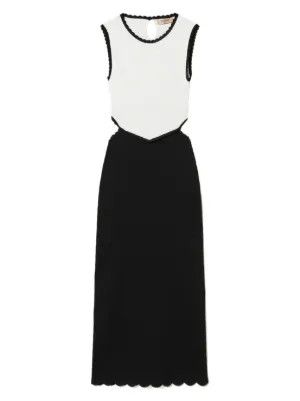 TWINSET long two-tone knit dress