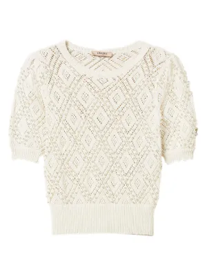 TWINSET diamond pattern jumper with pearls