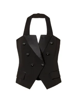 TWINSET Cady waistcoat with logo buttons