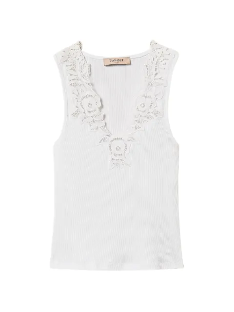 TWINSET ribbed top with lace