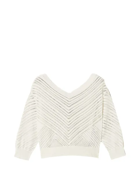 TWINSET V-neck pointelle-knit sweater