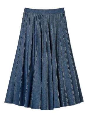 TWINSET long pleated denim skirt