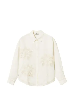 TWINSET linen blend shirt with embroidery
