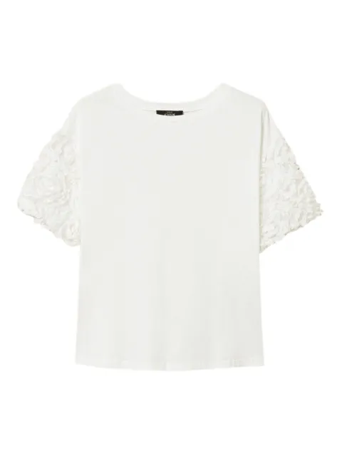 TWINSET T-shirt with tulle sleeves with flowers