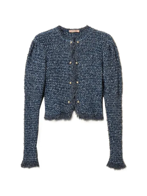 TWINSET jacquard knit fitted jacket with lurex