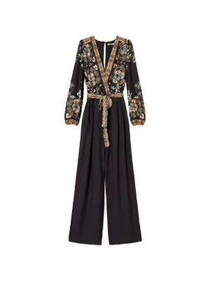TWINSET linen blend printed jumpsuit