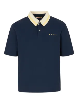 Marni striped collar polo shirt