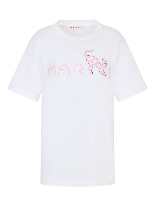 Marni flock-printed logo T-shirt