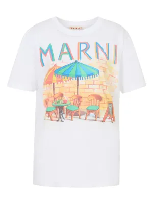 Marni postcard-print short-sleeve T-shirt