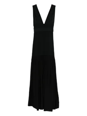 SANDRO ruffled knit maxi dress