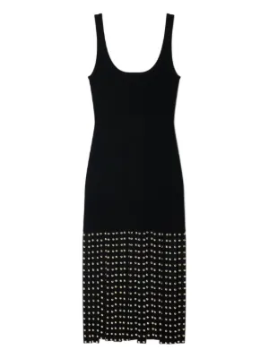 SANDRO fringed knit midi dress