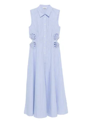 SANDRO striped cotton midi dress