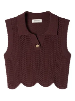 SANDRO cropped decorative knit top