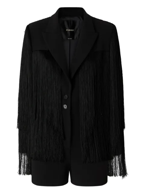 PINKO short playsuit with all-over fringe detailing
