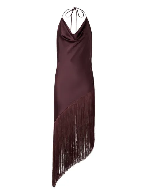 PINKO asymmetrical fringed dress