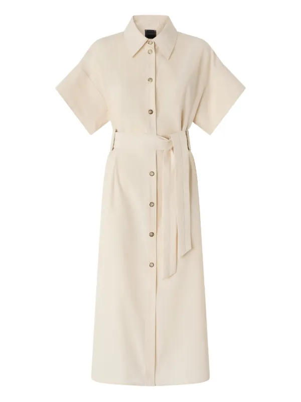 PINKO midi button belted shirt dress