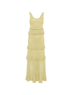 SANDRO ruffled knit maxi dress