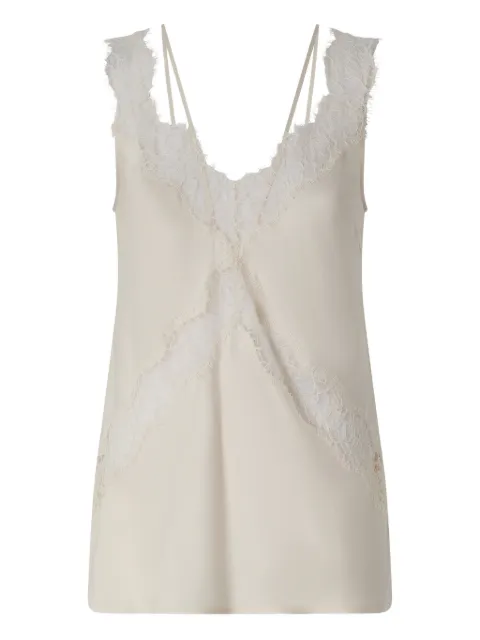 PINKO lace-detail V-neck blouse