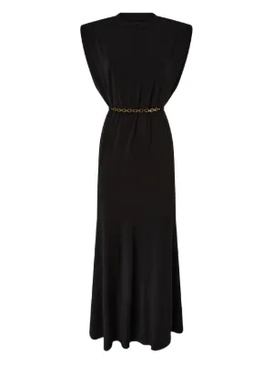 PINKO sleeveless long dress with chain