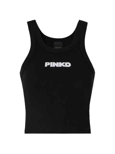 PINKO cropped vest top with pinko logo